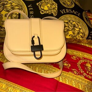 Charles and Keith Balta Padlock Beige Crossbody Bag NWT
